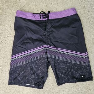 O'Neil Boardshorts, Size 34, Purple & Black